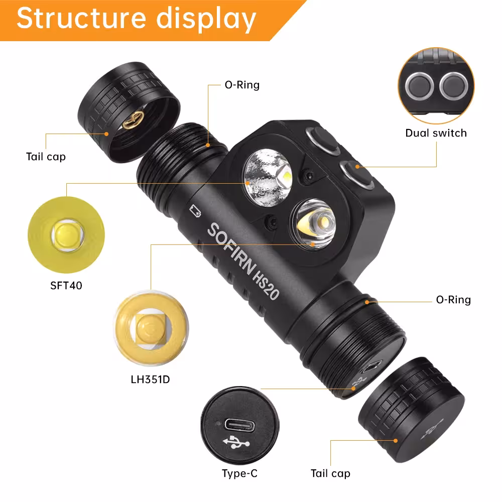 LED flashlight with XHP50. 2