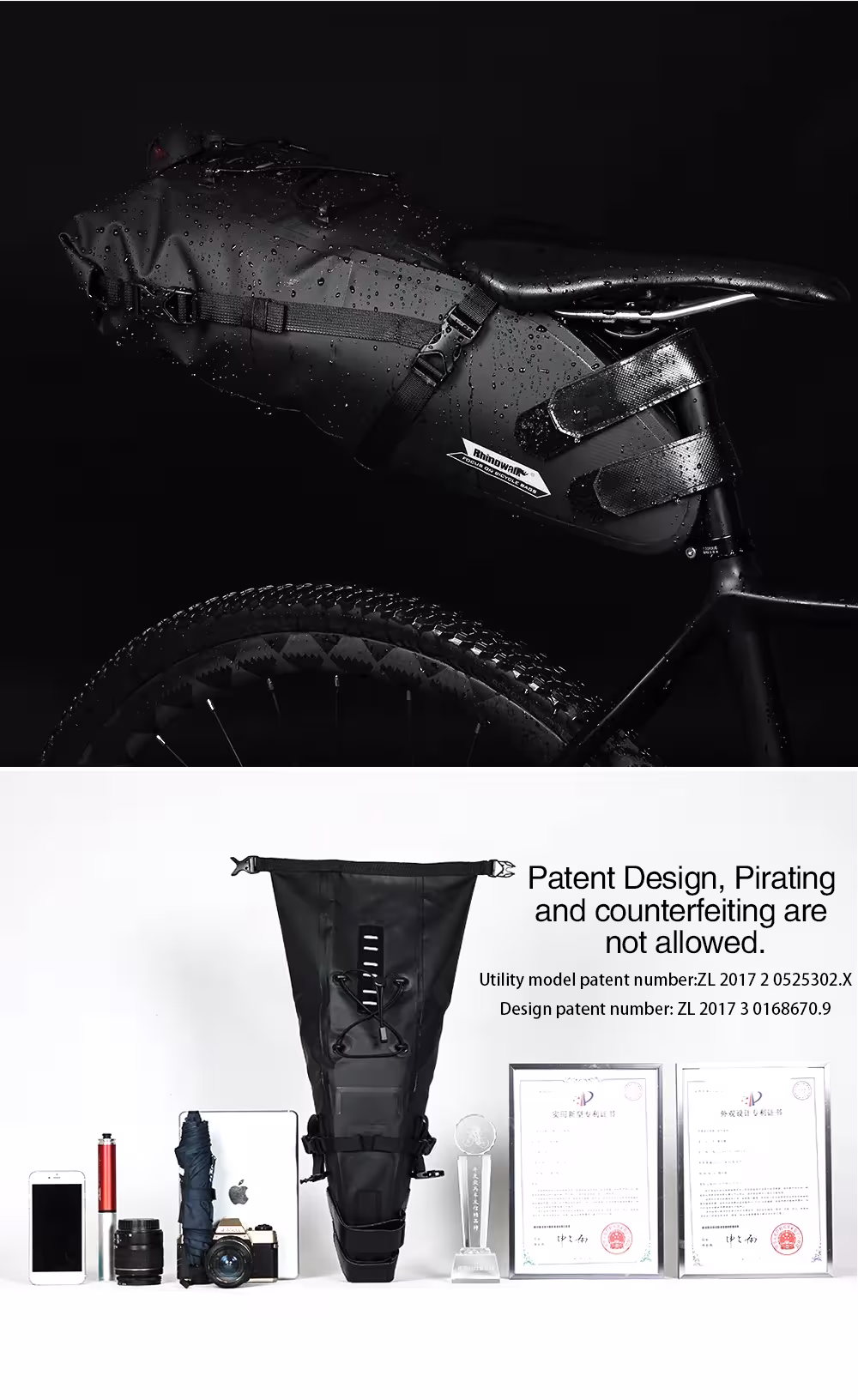 borsa per bici impermeabile
