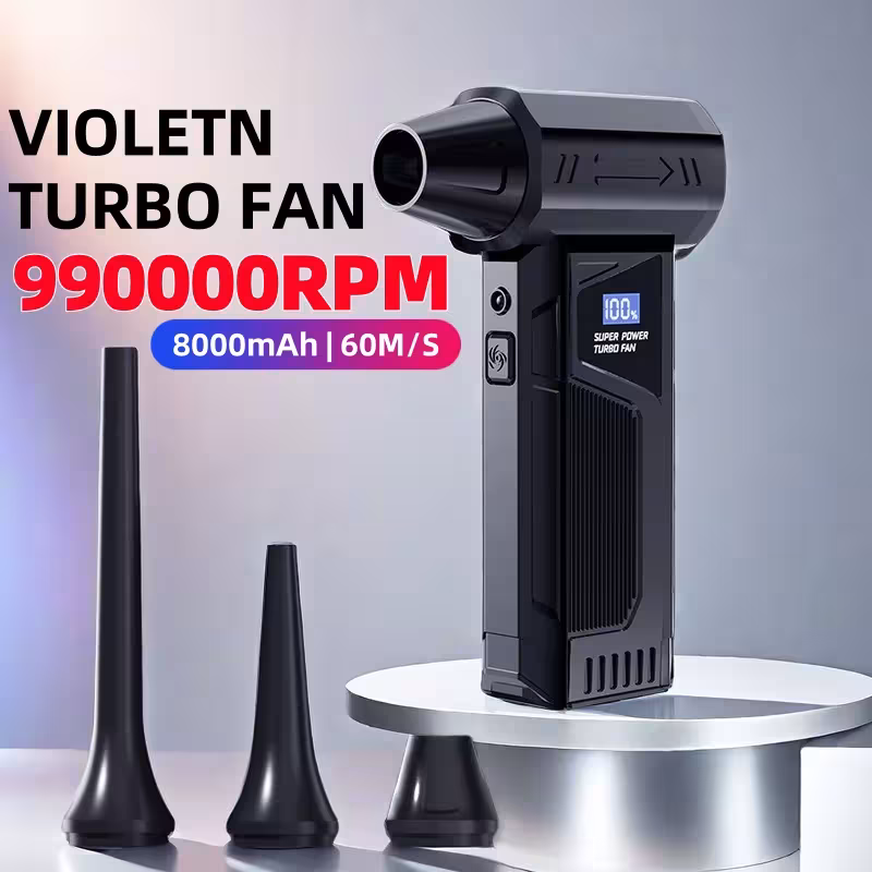Mocny wentylator turbinowy 990000 obr./min akumulatorowy pistolet do przedmuchiwania powietrzem