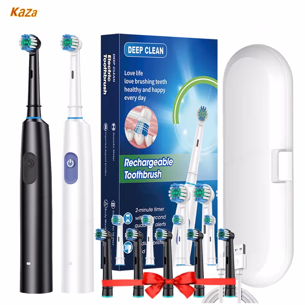 Electric toothbrush with 5 modes, 30-day battery and 8 heads