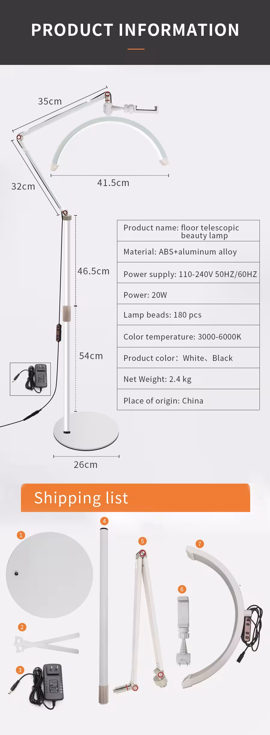 LED žiedinis grožio žibintas