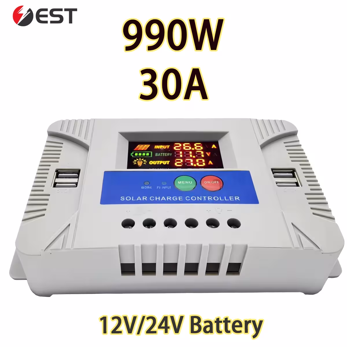 Saulės energijos įkrovimo reguliatorius 30A PWM