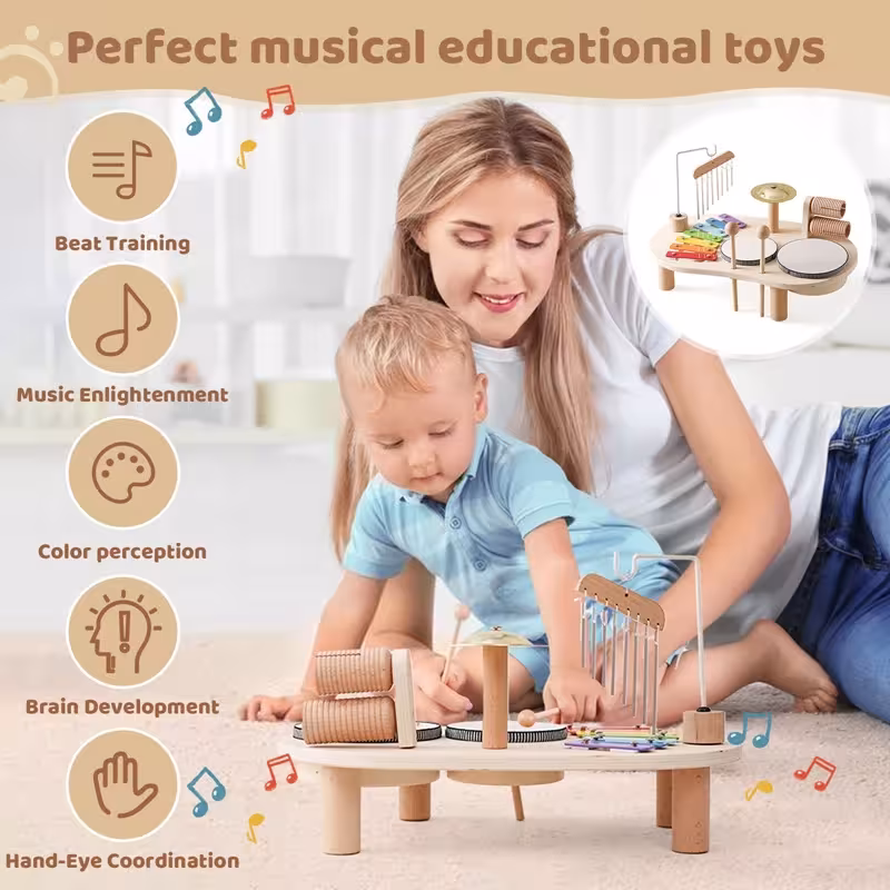 Juguetes musicales de madera para niños