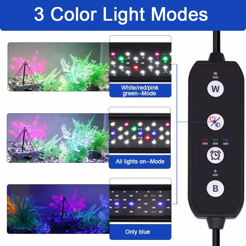 LED akvariumo apšvietimas su laikmačiu