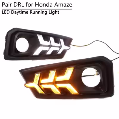 LED DRL Lights for Honda Amaze 2018 2019 Daytime Running Light Dynamic Turn Signal