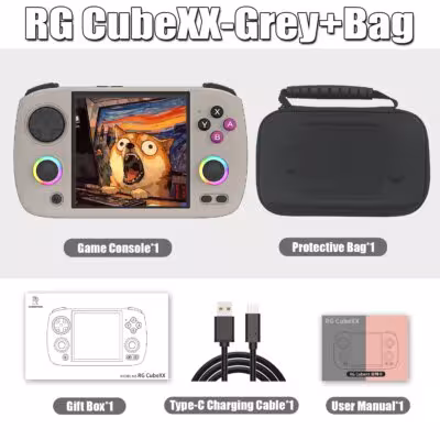 Console di gioco portatile Anbernic RG CubeXX con schermo IPS da 3,95 pollici, connessione Wi-Fi e Bluetooth per giochi retrò