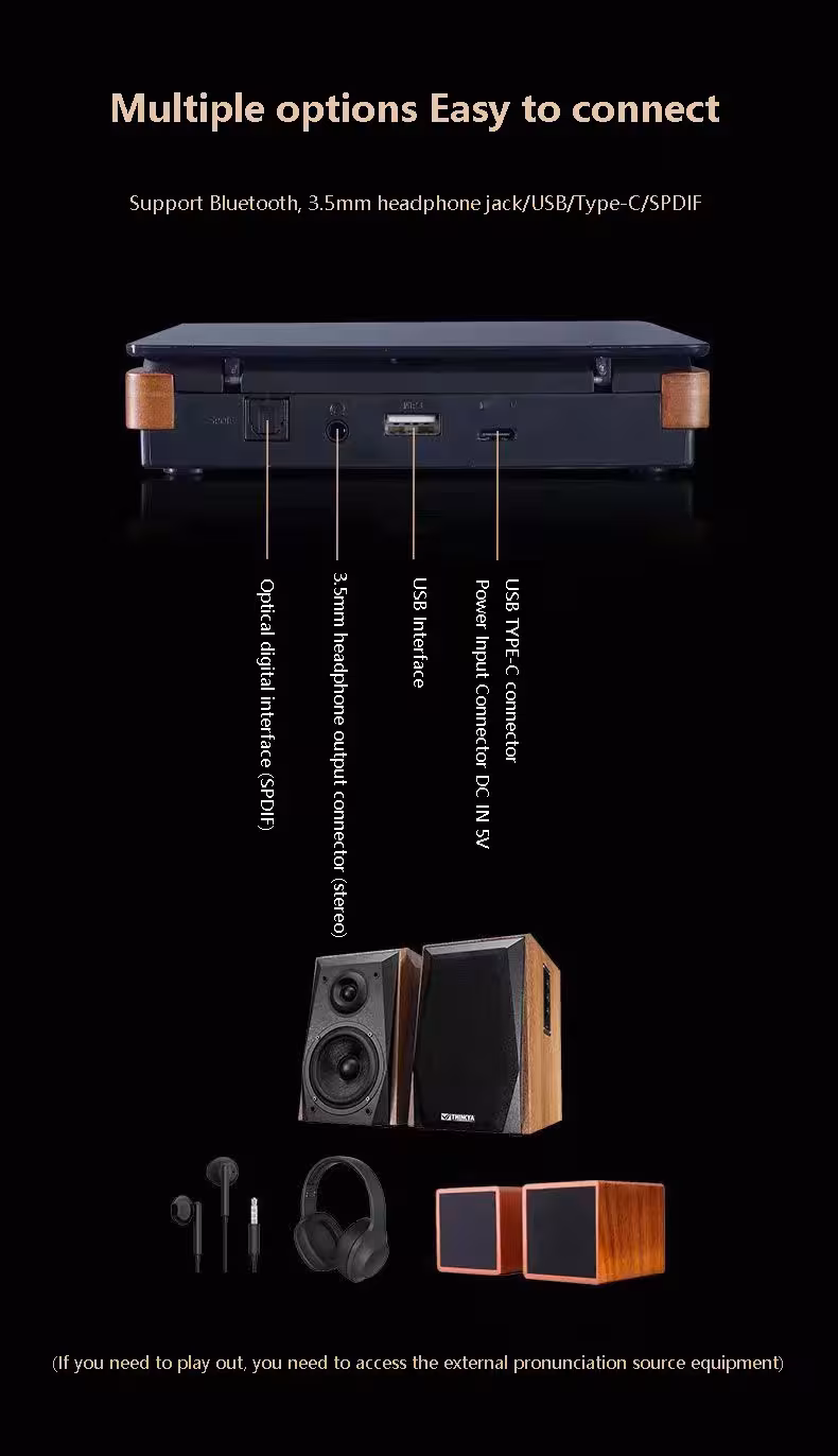 Holz-CD-Player mit Bluetooth