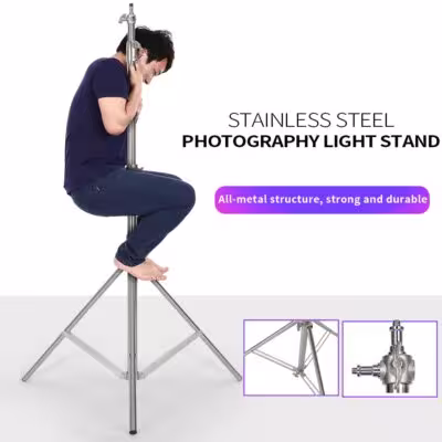 Stainless Steel Tripod 2.8m Foldable Lighting Stand for Photography