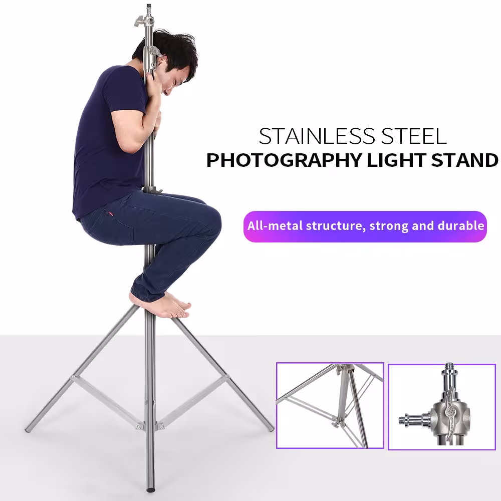 Edelstahl-Stativ 2,8 m klappbares Lichtstativ für die Fotografie
