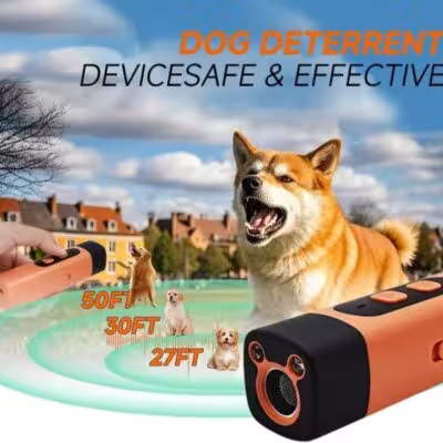 Anti-aboiement ultrasonique pour chien avec lampe LED et batterie rechargeable