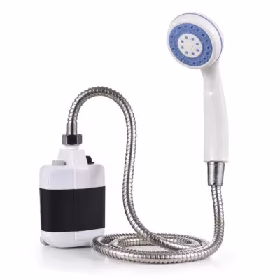 Ducha portátil de camping con bomba eléctrica recargable por USB para camping y lavado de coches.
