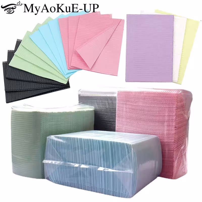 125 pcs tattoo table cover waterproof clean paper cloth for nails