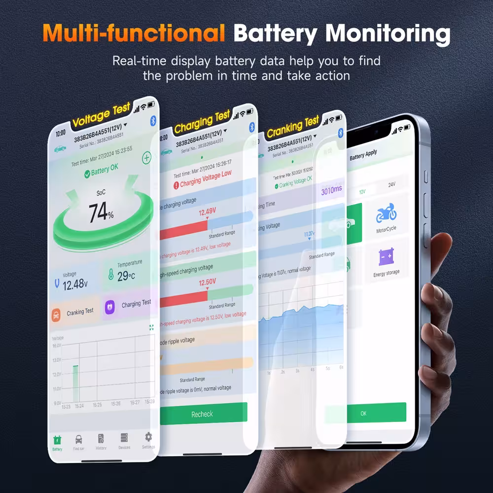 moniteur de batterie Bluetooth