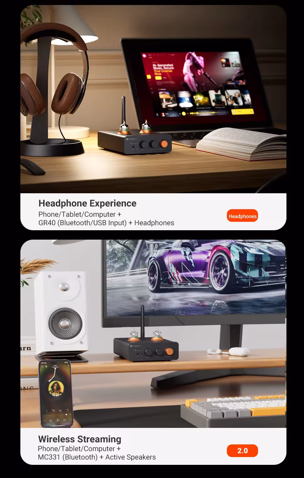 Bluetooth USB DAC stiprintuvas