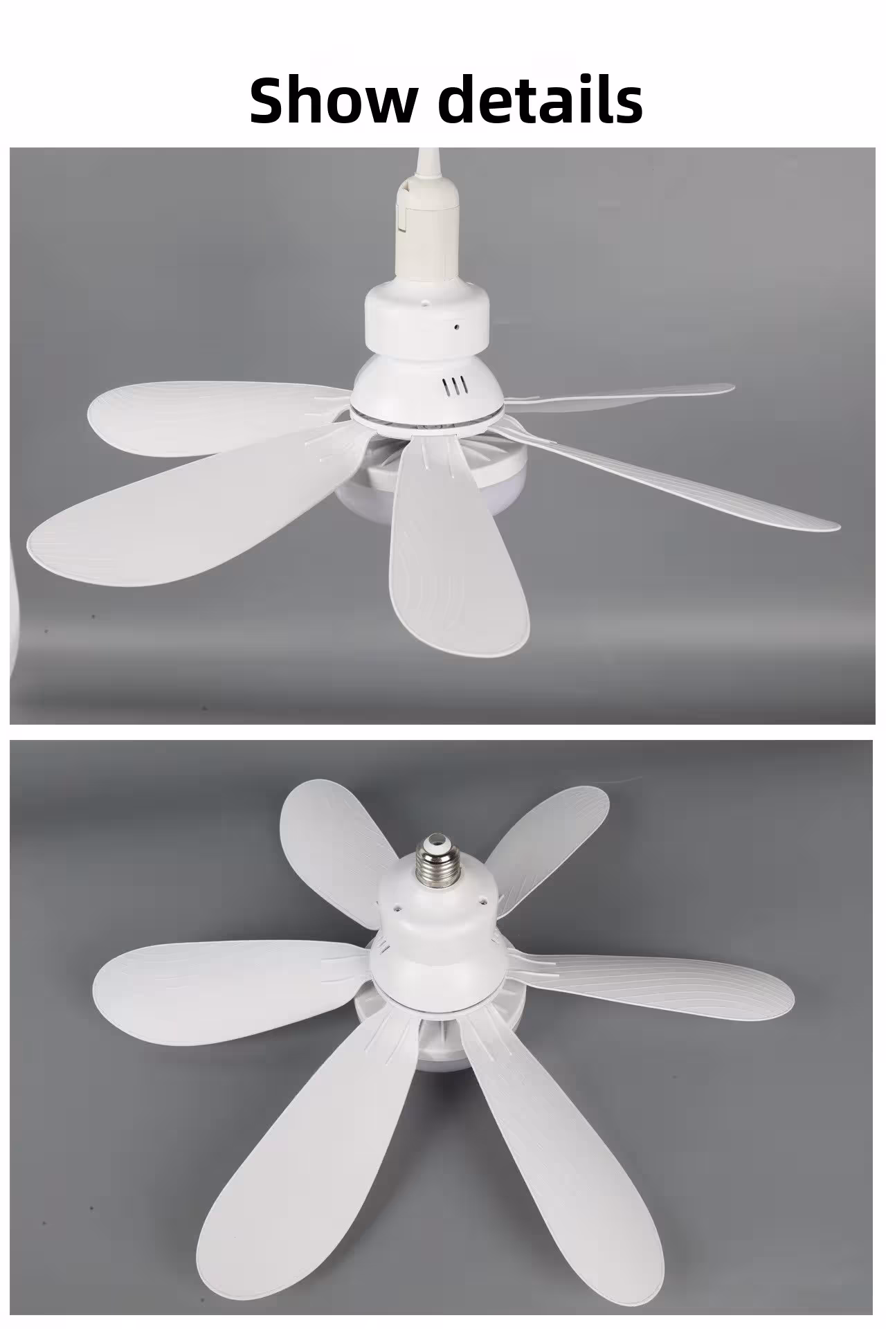 Ventilatore a soffitto LED 30W con luce E27