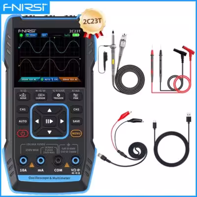 FNIRSI 2C23T 3IN1 Dual Channel Digital Oscilloscope Multimeter Signal Generator 10MHz