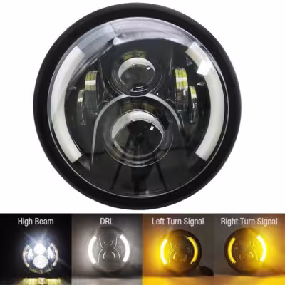 7 inch LED Headlights Halo DRL for Harley Motorcycles Heritage Softail Road King