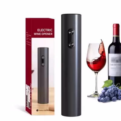 Automatic electrical opening of a wine bottle corkspur for red wine