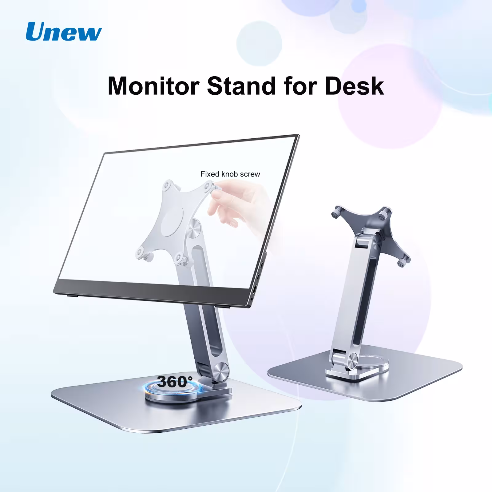 Soporte de aluminio para monitor con rotación de 360 grados VESA 75×75 M4