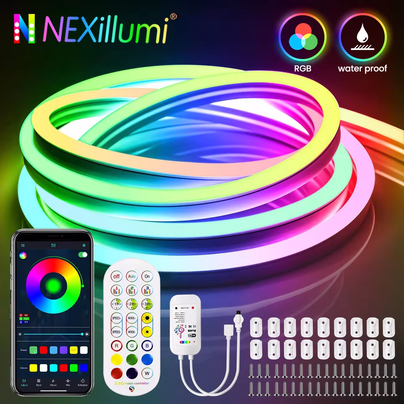 RGB LED strip lighting
