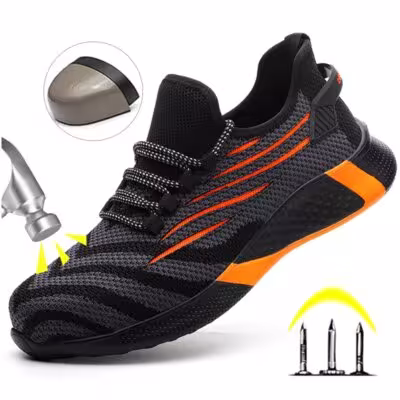 Scarpe da lavoro da uomo con punta in acciaio e protezione Kevlar contro la perforazione