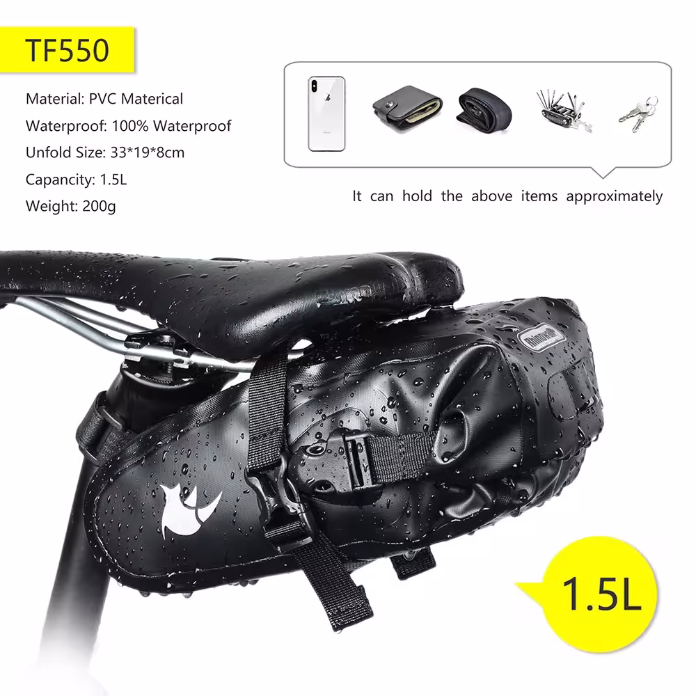 Borsa per portapacchi bici Rhinowalk 5L-13L impermeabile riflettente