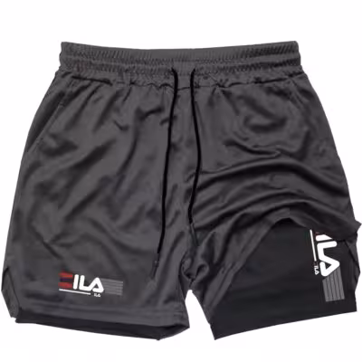Short de sport double pour homme respirant à séchage rapide pour la course d'été M-3XL