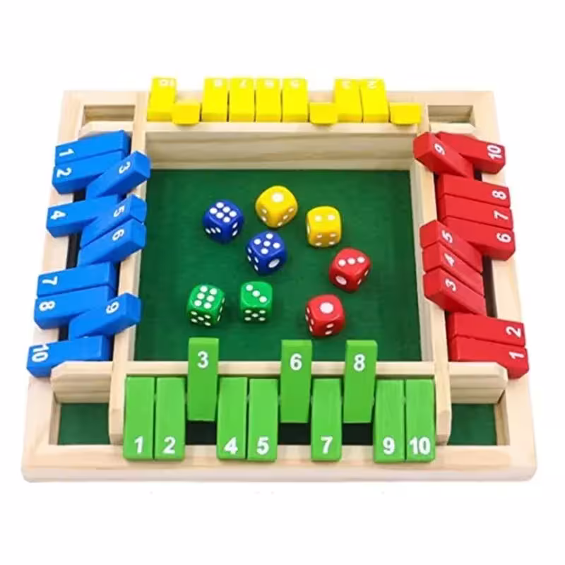 Table de jeu en bois "Fermer la boîte" 4 joueurs