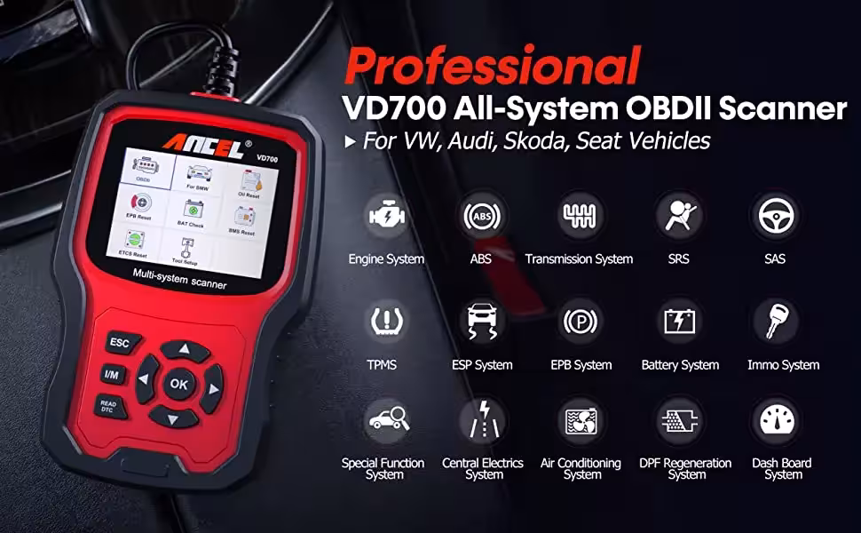 Escáner OBD2 para VW Audi