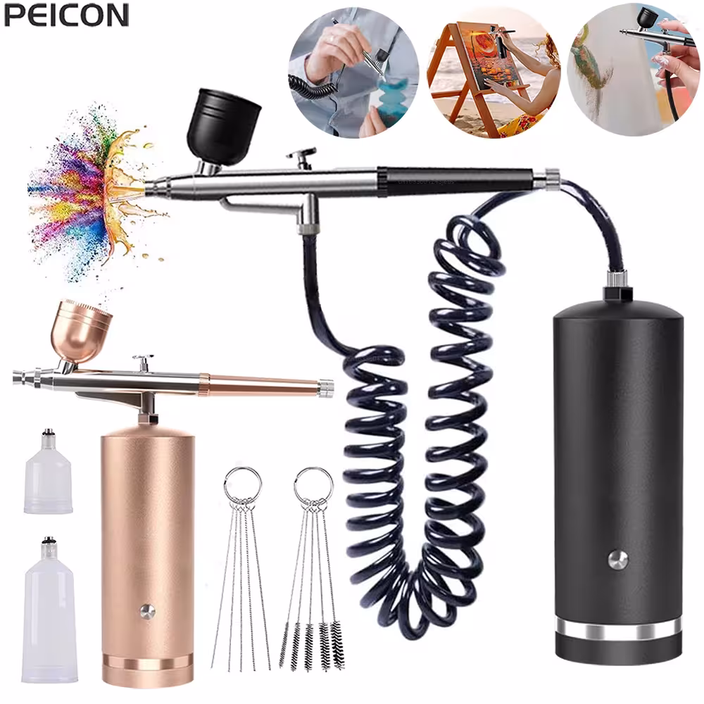 Airbrush with compressor electric paint gun for model painting