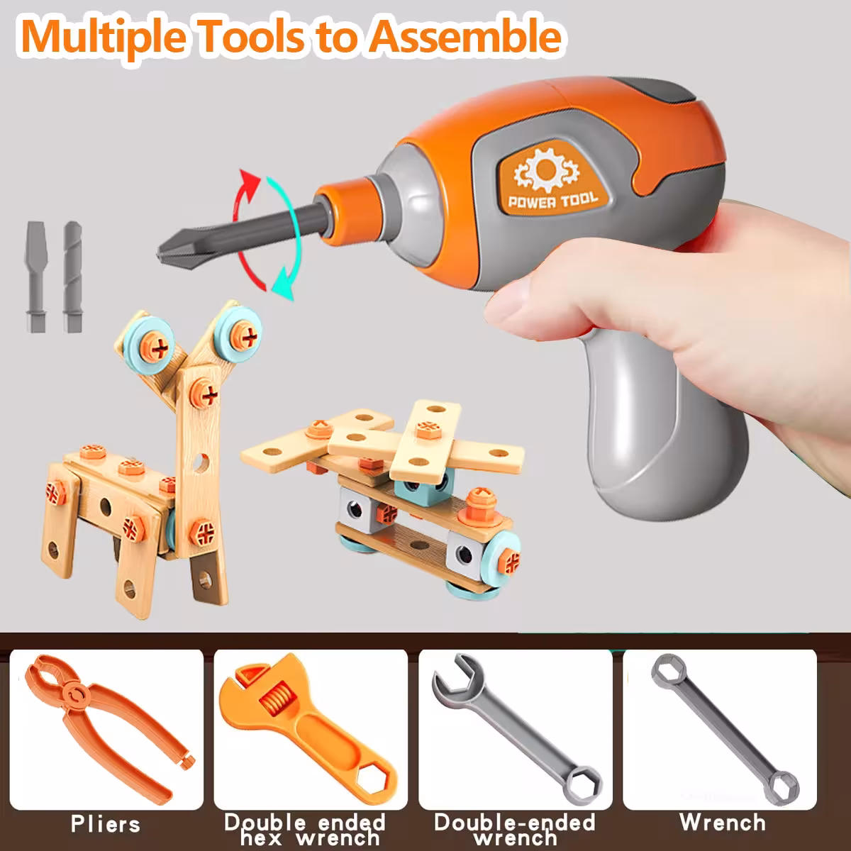 kit d'outils pour enfants avec perceuse électrique