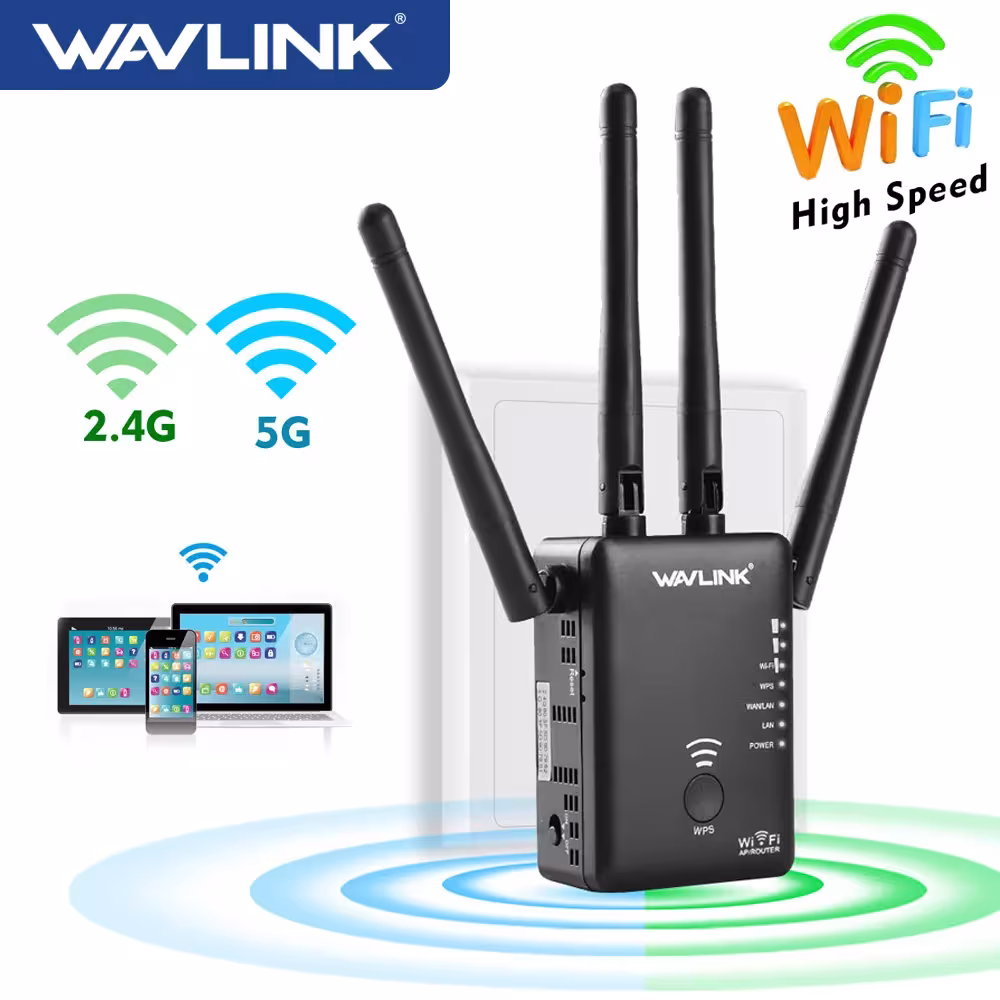 WAVLINK WiFi Repeater 5GHz 1200mbps Wireless Router Dual Range