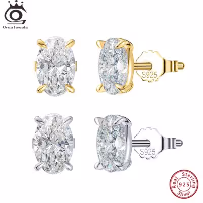 ORSA JEWELS 925 Sterling Silver Cirkonas Auskarai Moterims 8A Premium Kubinis Cirkonis