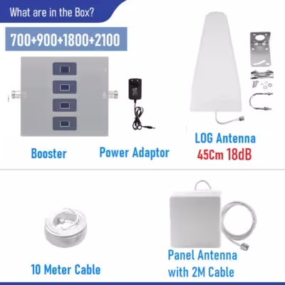 Amplificador de señal móvil GSM 2G 3G 4G repetidor bandas 1 3 8 20
