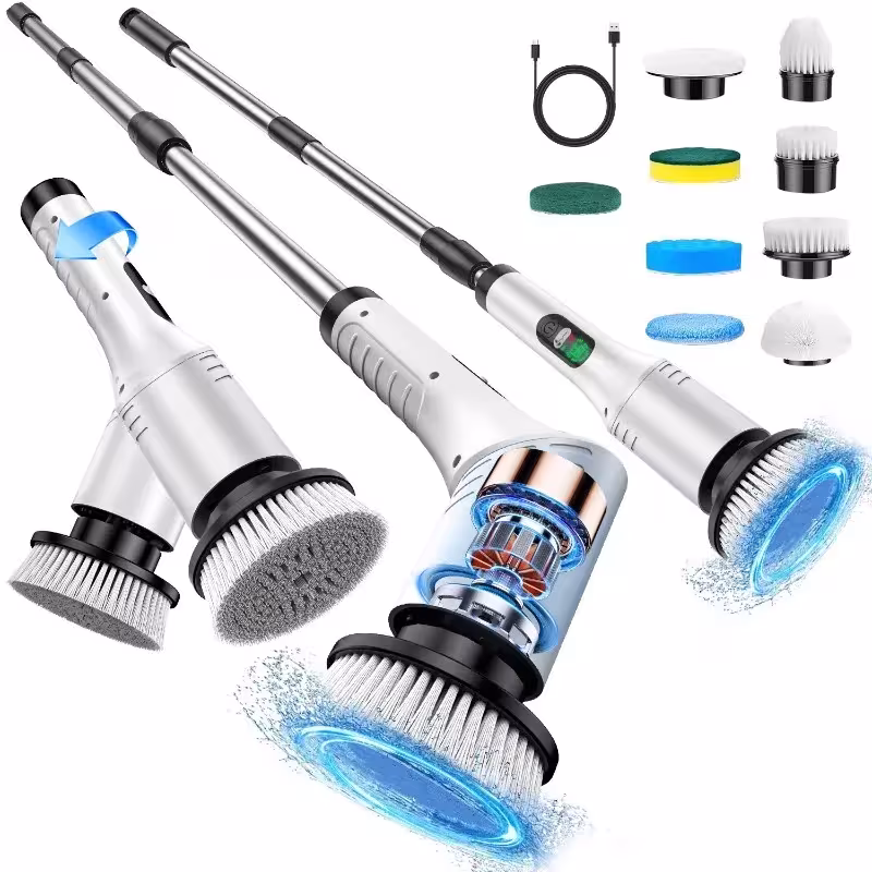 Brosse électrique 9 en 1 avec manche télescopique