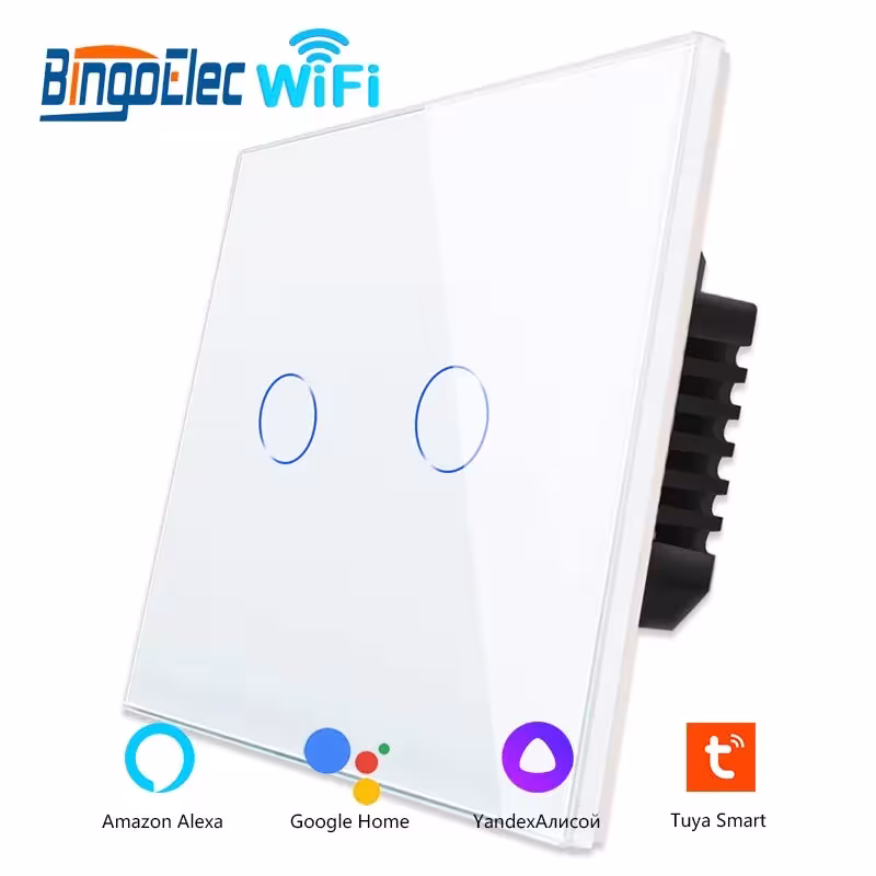 WiFi Wall Touch Switch Without Neutral Wire 1 Gang 220V Tuya