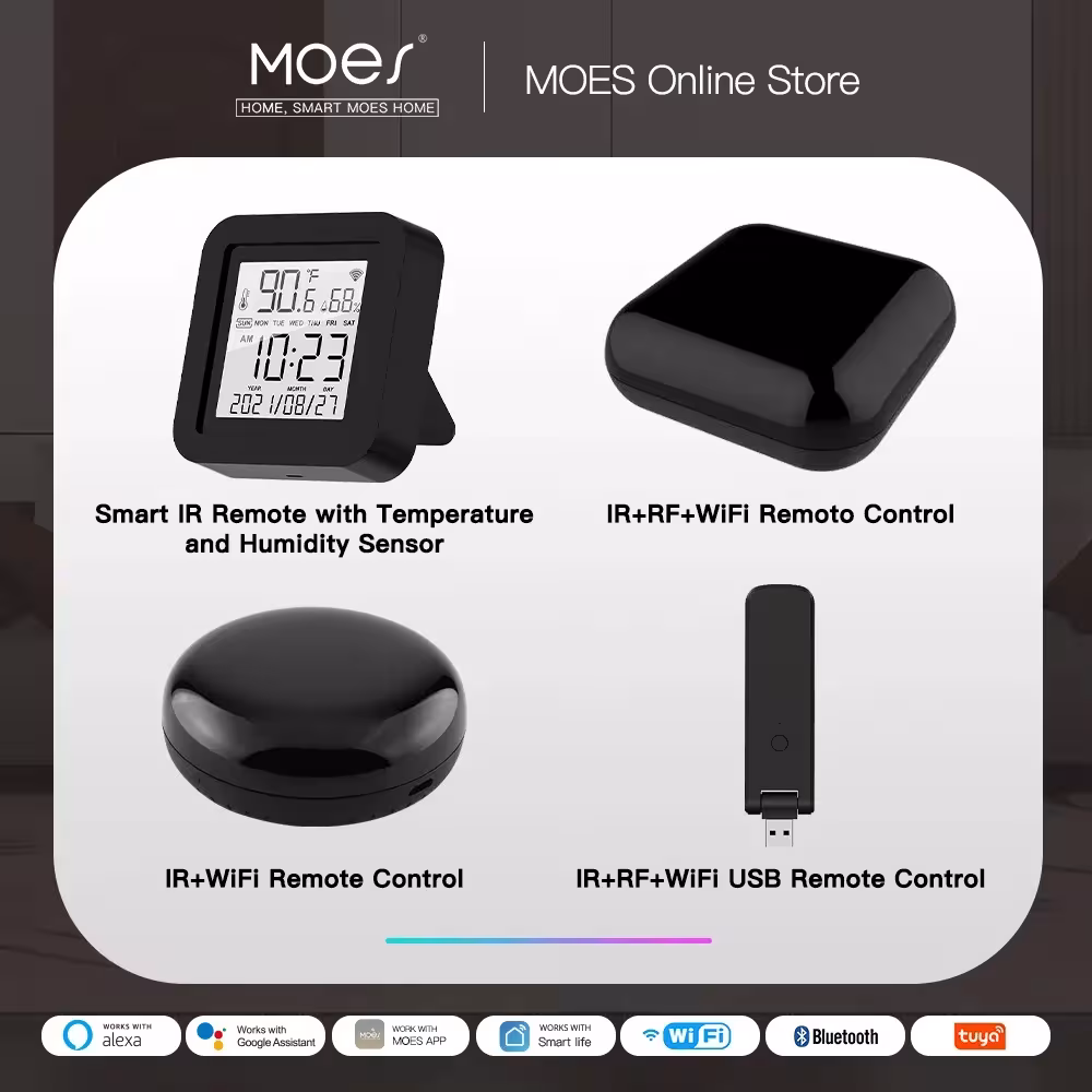 MOES WiFi RF IR universalus nuotolinis valdiklis Tuya Smart Life balso valdymas