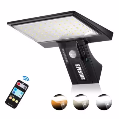 Luminaire LED à énergie solaire avec capteur de mouvement