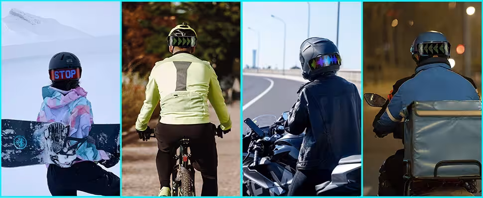 moto casco schermo LED