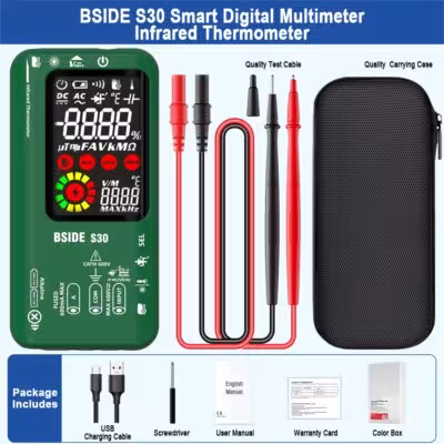 Multimètre numérique BSIDE S30 avec température infrarouge et testeur LED