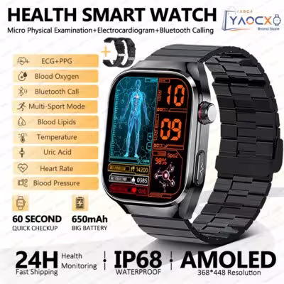 2026 Sveikatos Smart Watch Vyrams su EKG PPG Kraujospūdžio Širdies Ritmo Monitoringu