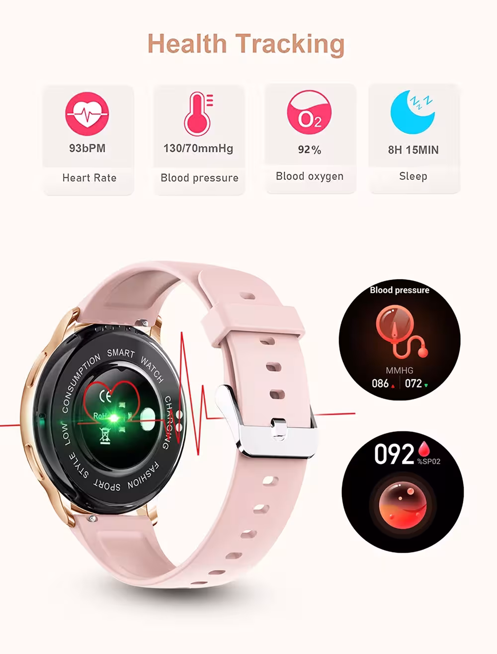 reloj inteligente con monitor de frecuencia cardíaca