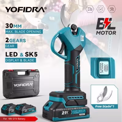 YOFIDRA 30mm forbici elettriche a batteria 21V motore brushless per batterie Makita
