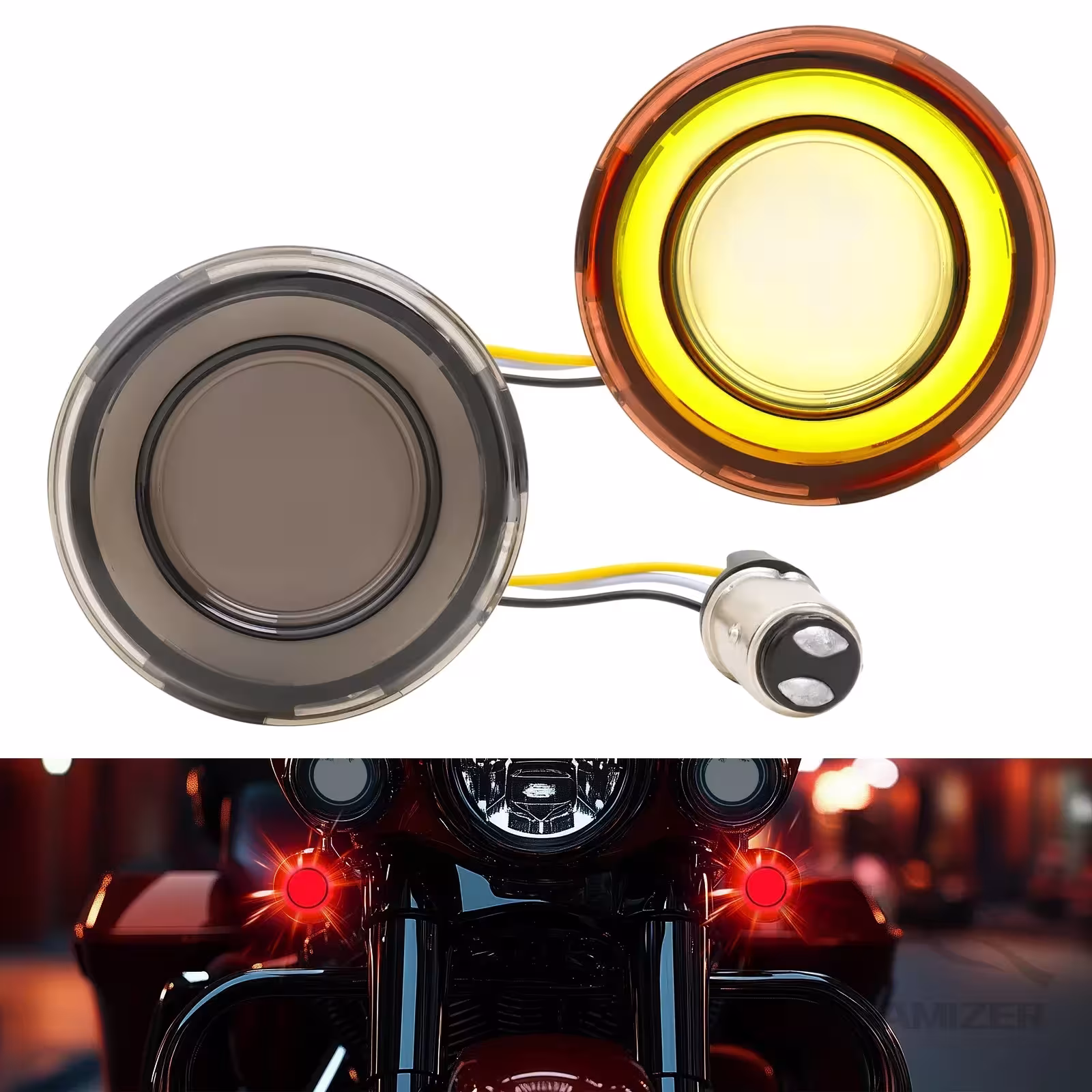 2 pouces LED arrière lampe clignotant couleur rouge Harley Sportster