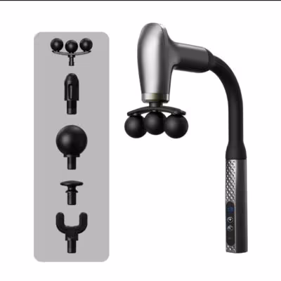 Pistolet de massage électrique avec poignée courbée pour la relaxation musculaire
