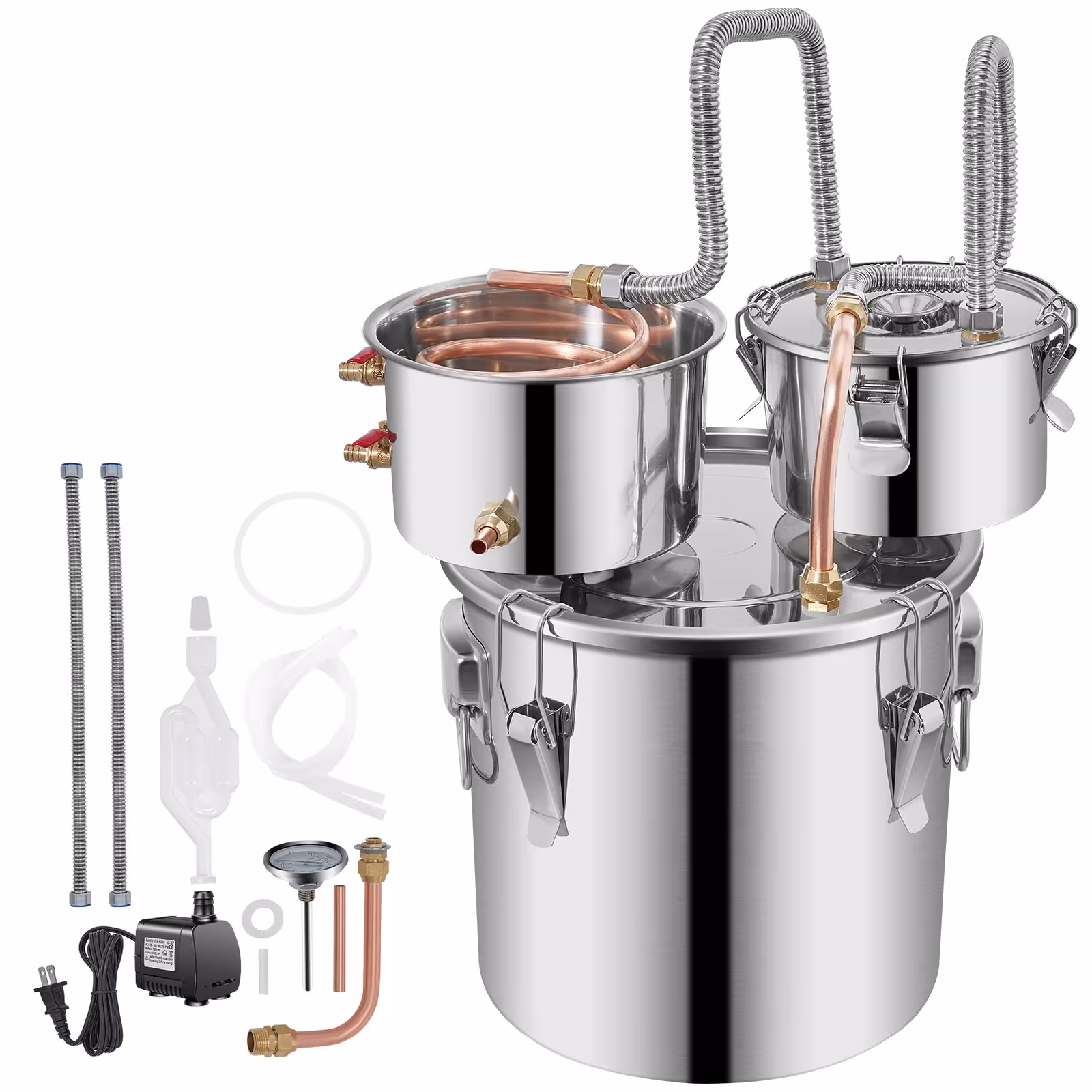 Succebuy 12/30L alkoholio distiliatorius DIY moonshine aparatas nerūdijančio plieno