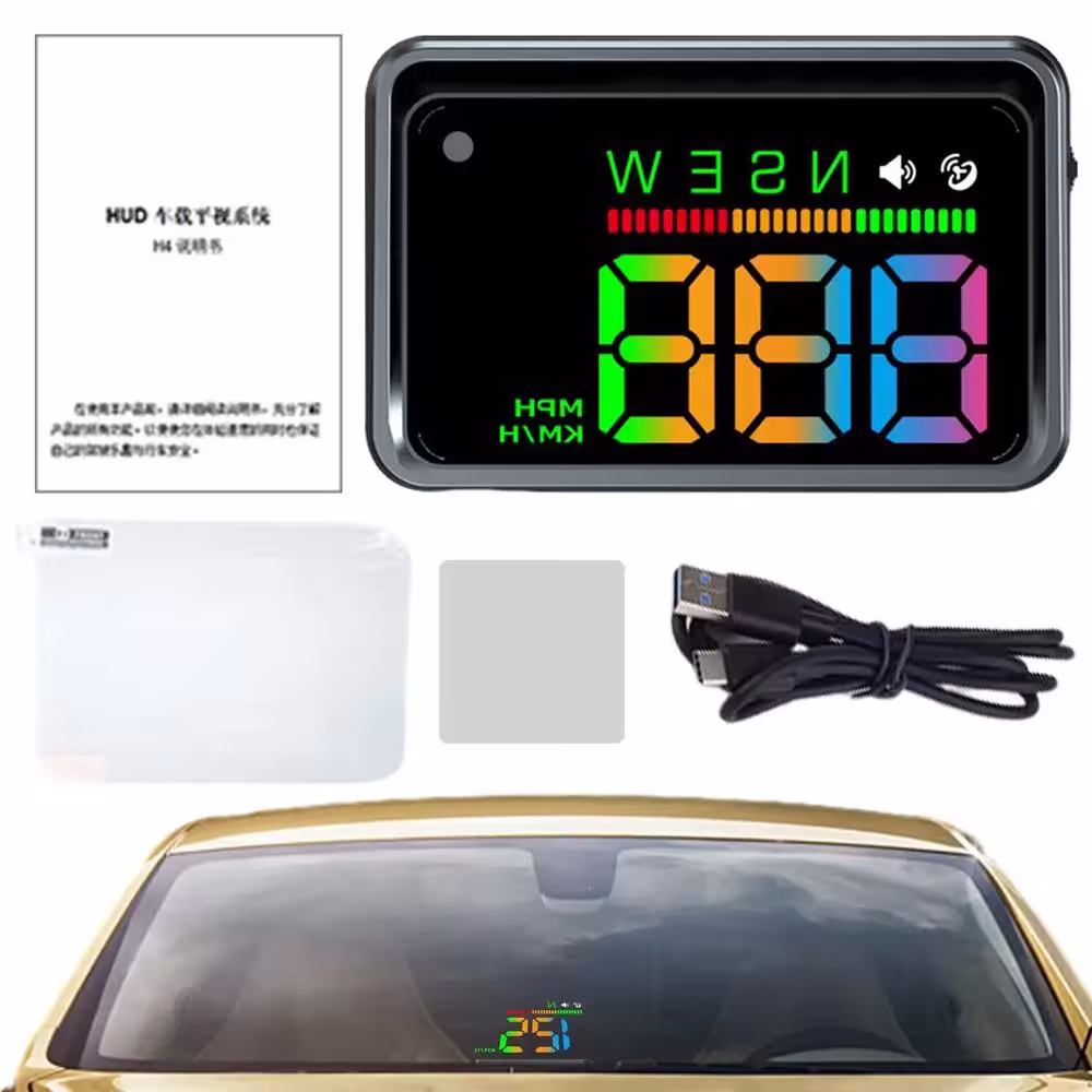 skaitmeninis greičiomatis automobiliui su HUD projekcija