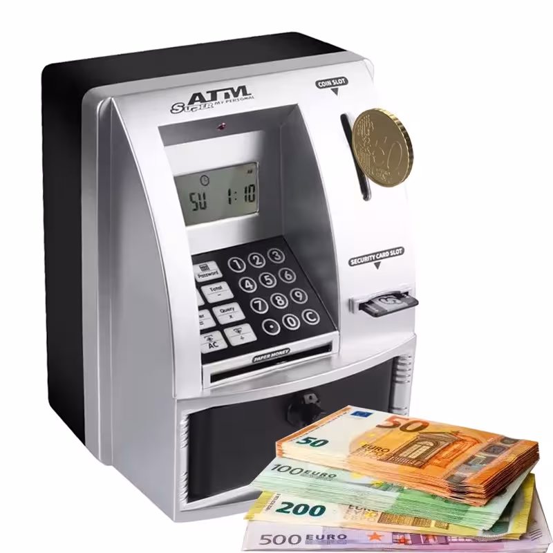 Intelligenter Sparautomat für Kinder und Erwachsene mit Uhr, Wecker und Passwortschutz, 13×13,5x17cm