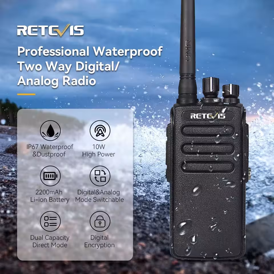 DMR Digital Walkie Talkie Long Range Waterproof Radio
