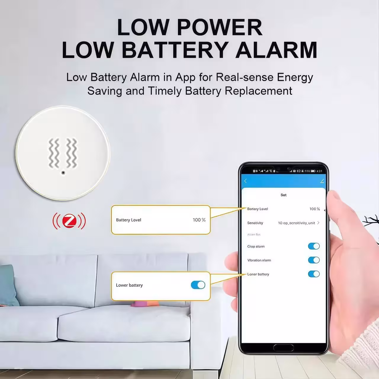 Zigbee vibracijos jutiklis